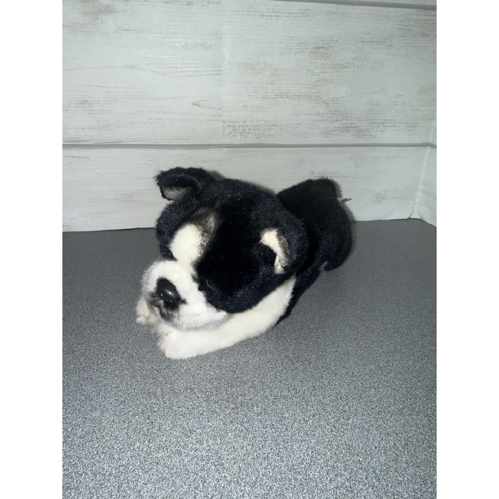 Yomiko‎ Classics Boston Terrier Dog Plush Toy Stuffed Animal Black & White 11"